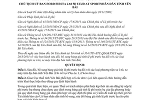 Quyết định 540/QĐ-UBND 2015 bổ sung bảng giá tính lệ phí trước bạ phương tiện xe ô tô xe máy Yên Bái