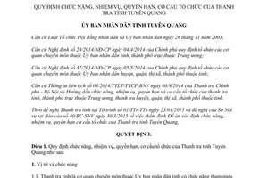 Quyết định 108/QĐ-UBND 2015 chức năng nhiệm vụ quyền hạn cơ cấu tổ chức Thanh tra Tuyên Quang