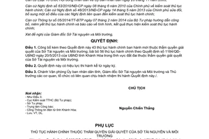 Quyết định 902/QĐ-UBND thủ tục hành sở tài nguyên môi trường Khánh Hòa 2015