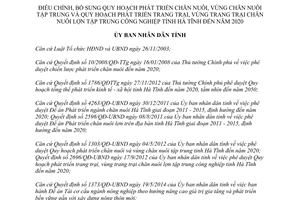 Quyết định 1281/QĐ-UBND 2015 bổ sung Quy hoạch vùng chăn nuôi tập trung trang trại Hà Tĩnh