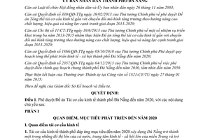 Quyết định 2156/QĐ-UBND 2015 Tái cơ cấu kinh tế Đà Nẵng 2020