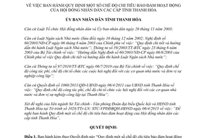 Quyết định 1345/2015/QĐ-UBND chế độ chi tiêu bảo đảm hoạt động Hội đồng nhân dân Thanh Hóa