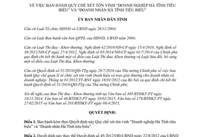 Quyết định 16/2015/QĐ-UBND Quy chế tôn vinh doanh nghiệp tiêu biểu doanh nhân tiêu biểu Hà Tĩnh