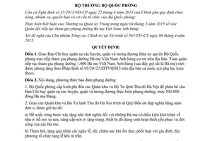 Quyết định 1231/QĐ-BQP 2015 Quân đội tiếp tục tham gia phụng dưỡng Bà mẹ Việt Nam Anh hùng