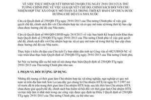 Hướng dẫn 371/HD-SNV 2015 thực hiện Quyết định 250/QĐ-TTg Chủ nhiệm hợp tác xã Sơn La