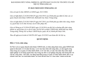 Quyết định 18/2015/QĐ-UBND chức năng nhiệm vụ quyền hạn cơ cấu tổ chức sở nội vụ Long An