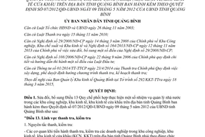 Quyết định 12/2015/QĐ-UBND Sửa đổi Quyết định số 07/2012/QĐ-UBND Quảng Bình