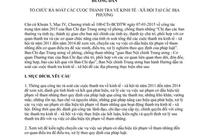 Hướng dẫn 06-HD/BNCTW 2015 rà soát thanh tra kinh tế xã hội tại địa phương