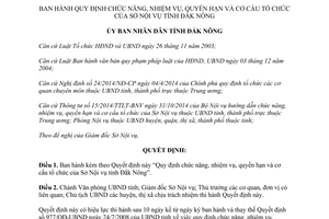 Quyết định 15/2015/QĐ-UBND chức năng nhiệm vụ quyền hạn cơ cấu tổ chức sở nội vụ Đắk Nông