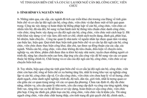 Nghị quyết 39-NQ/TW 2015 tinh giản biên chế cơ cấu lại đội ngũ cán bộ công chức viên chức