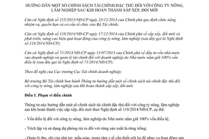 Thông tư 52/2015/TT-BTC chính sách tài chính đặc thù đối với công ty nông lâm nghiệp