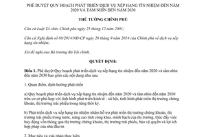 Quyết định 507/QĐ-TTg 2015 Quy hoạch phát triển dịch vụ xếp hạng tín nhiệm 2020 tầm nhìn 2030