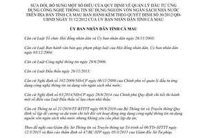 Quyết định 08/2015/QĐ-UBND quản lý đầu tư ứng dụng công nghệ thông tin sử dụng ngân sách Cà Mau
