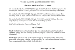 Quyết định 746/QĐ-TCT 2015 quy trình kiểm tra thuế