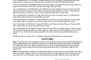 Quyết định 748/QĐ-TCT 2015 công khai thông tin hộ kinh doanh nộp thuế khoán trang thông tin điện tử