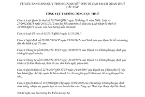 Quyết định 744/QĐ-TCT 2015 Quy trình giải quyết đơn tố cáo tại cơ quan thuế các cấp