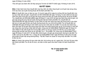 Quyết định 08/2015/QĐ-UBND chiều rộng lộ giới và chỉ giới xây dựng công trình Bến Tre