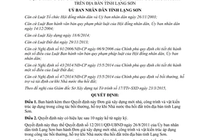 Quyết định 16/2015/QĐ-UBND Đơn giá xây dựng nhà công trình khi Nhà nước thu hồi đất Lạng Sơn