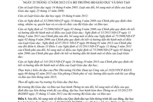 Thông tư 08/2015/TT-BGDĐT sửa đổi 55/2012/TT-BGDĐT đào tạo liên thông trình độ cao đẳng đại học