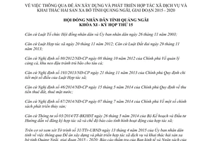 Nghị quyết 02/2015/NQ-HĐND Đề án hợp tác xã dịch vụ khai thác hải sản xa bờ 2015 2020 Quảng Ngãi