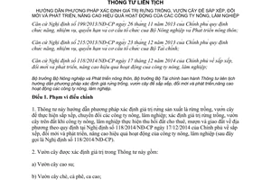 Thông tư liên tịch 17/2015/TTLT-BNNPTNT-BTC hướng dẫn phương pháp xác định giá trị rừng trồng