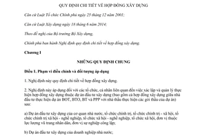 Nghị định 37/2015/NĐ-CP hợp đồng xây dựng