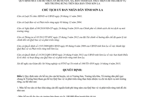 Quyết định 838/QĐ-UBND 2015 hỗ trợ cán bộ thực hiện chi trả dịch vụ môi trường rừng Sơn La