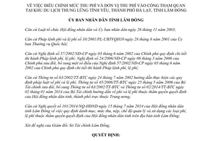 Quyết định 35/2015/QĐ-UBND điều chỉnh mức thu phí cổng tham quan Khu du lịch Lâm Đồng