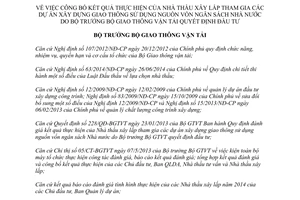 Quyết định 1450/QĐ-BGTVT Nhà thầu xây lắp dự án xây dựng giao thông vốn ngân sách nhà nước