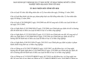 Quyết định 07/2015/QĐ-UBND Quy định quản lý nhà nước về hoạt động sở hữu công nghiệp Yên Bái