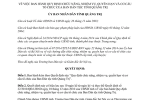 Quyết định 06/2015/QĐ-UBND Chức năng nhiệm vụ quyền hạn cơ cấu tổ chức Ban Dân tộc Quảng Trị
