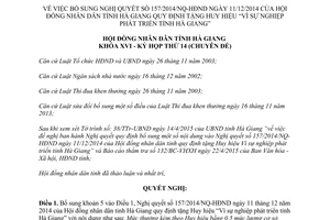 Nghị quyết 175/2015/NQ-HĐND tặng huy hiệu vì sự nghiệp phát triển Hà Giang