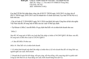 Công văn 22275/CT-HTr 2015 chính sách thuế thu nhập cá nhân Hà Nội