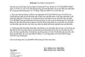 Công văn 2089/TCĐBVN-QLBTĐB 2015 xử lý tình huống đấu thầu với gói thầu sửa chữa định kỳ