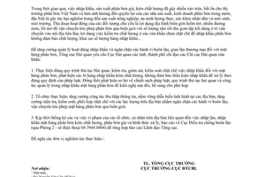 Công văn 2823/TCHQ-ĐTCBL 2015 tăng cường kiểm soát mặt hàng phân bón