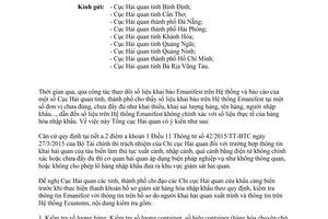 Công văn 2978/TCHQ-GSQL 2015 kiểm tra thông tin Emanifest hàng hóa nhập khẩu