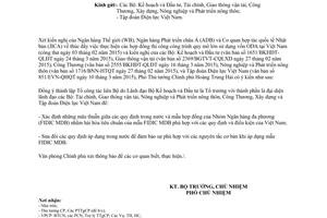 Công văn 2310/VPCP-QHQT 2015 thực hiện hợp đồng thi công công trình quy mô lớn sử dụng vốn ODA