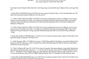 Công văn 6219/QLD-ĐK 2015 đính chính quyết định cấp số đăng ký thuốc nước ngoài