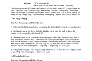 Công văn 1076/BTP-TĐKT 2015 hướng dẫn xét tặng Kỷ niệm chương Vì sự nghiệp Tư pháp