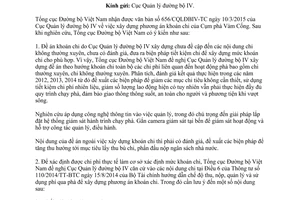 Công văn 1672/TCĐBVN-TC 2015 khoán chi Cụm phà Vàm Cống