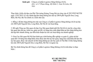 Công văn 4542/BTC-TCHQ 2015 thành lập kho hàng không kéo dài 200/8 Nguyễn Sơn Long Biên Hà Nội