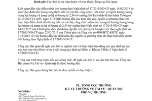 Công văn 3124/TCHQ-TVQT 2015 tiền lương tăng thêm đối với người có hệ số lương từ 2,34 trở xuống