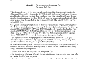 Công văn 993/QLCL-VP 2015 triển khai xây dựng Đề án vị trí việc làm công chức viên chức