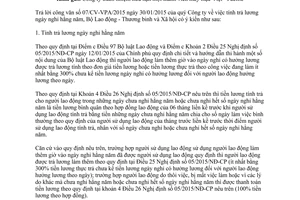 Công văn 1287/LĐTBXH-LĐT 2015 tính trả lương ngày nghỉ hằng năm