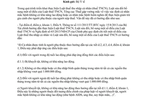 Công văn 1396/TCT-TNCN 2015 xác định bệnh hiểm nghèo bệnh không có khả năng lao động