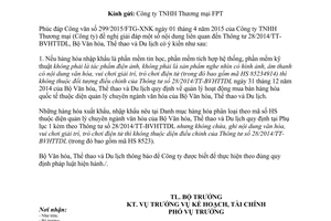 Công văn 1422/BVHTTDL-KHTC 2015 nhập khẩu thiết bị phần mềm kỹ thuật