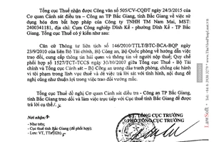 Công văn 1422/TCT-TTr 2015 trả lời công văn 505/CV-CQĐT sử dụng hóa đơn bất hợp pháp