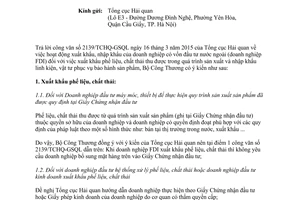 Công văn 3765/BCT-XNK 2015 xuất khẩu phế liệu chất thải nhập khẩu vật tư linh kiện bảo hành doanh nghiệp FDI