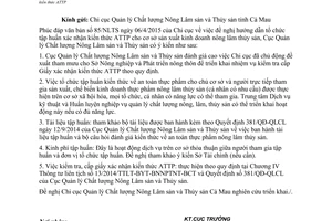 Công văn 1064/QLCL-CL2 2015 tập huấn xác nhận kiến thức an toàn thực phẩm