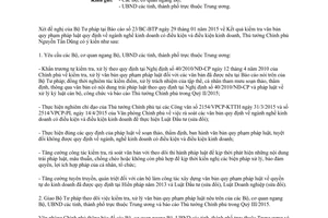 Công văn 2727/VPCP-PL 2015 kiểm tra văn bản quy phạm pháp luật điều kiện kinh doanh